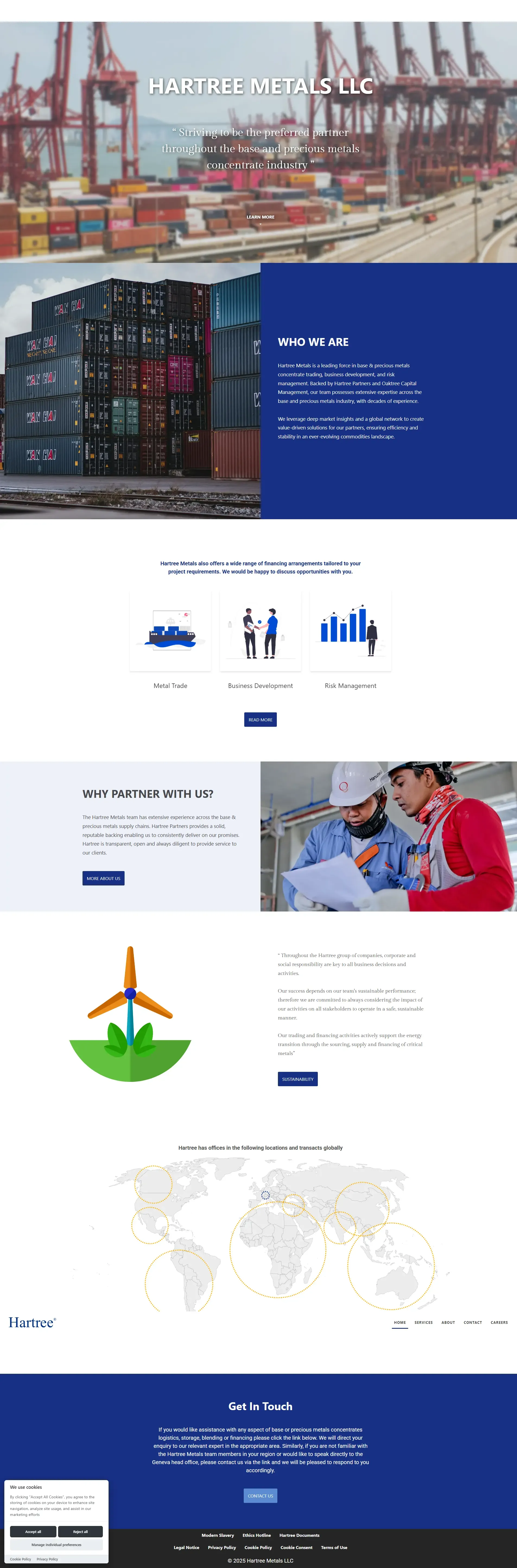 Hartree Metals LLC Website image